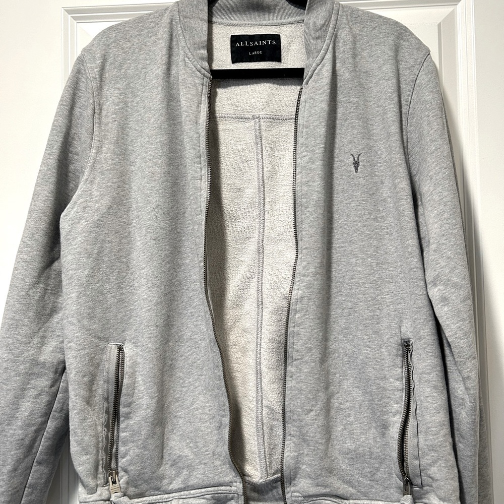 ALL SAINTS ZIPPERED JACKET w/ Pockets, RAMSKULL, Size Large